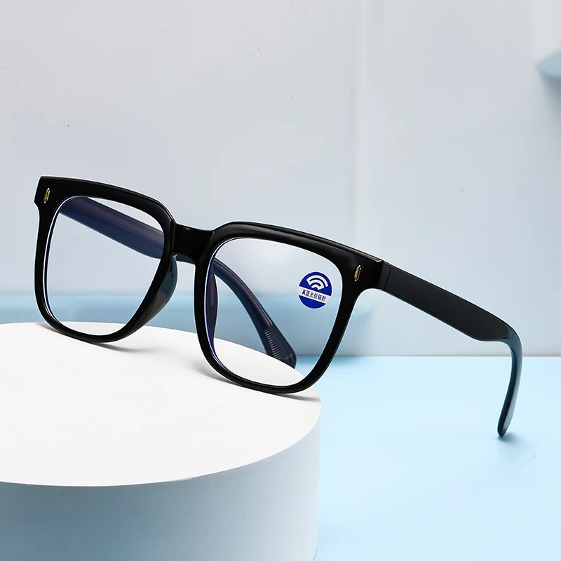 Transparent Glasses Square for Students with Myopia Male Female Flat Light Large Round Face Anti Blue Frame 260317