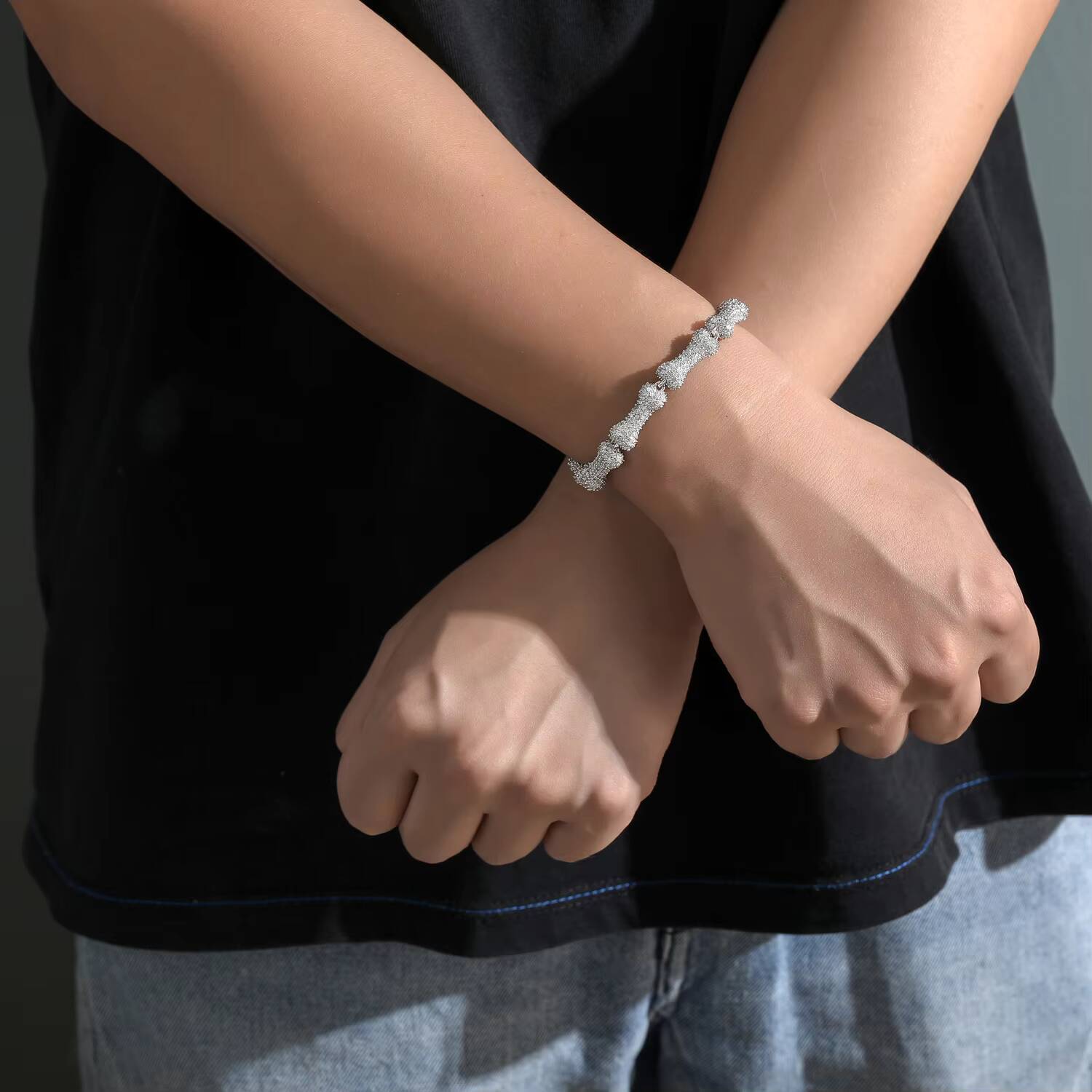 High Quality Hip Hop Bone Cuban Chain Bracelet Jewelry Iced Out Moissanite Diamond 10mm Cuban Link Chain Bracelet for Men Women