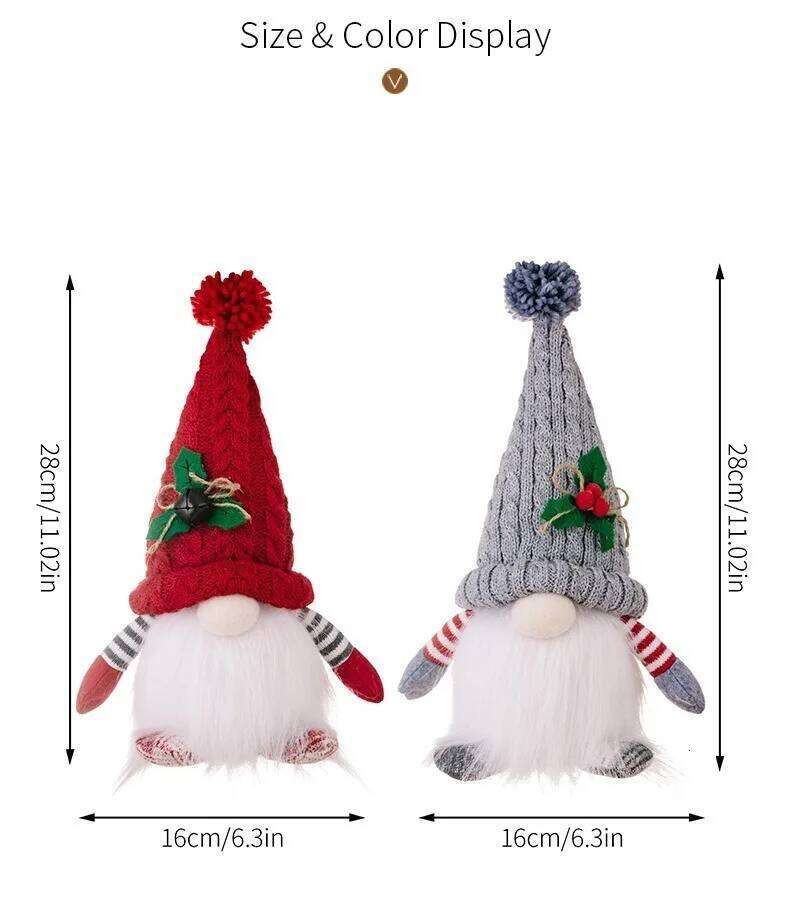 2025 Gnome 30cm Decorations Light Up Christmas Gnomes Plush Doll Ornaments Knited Elf Dwarf Gift Home Table Decoration