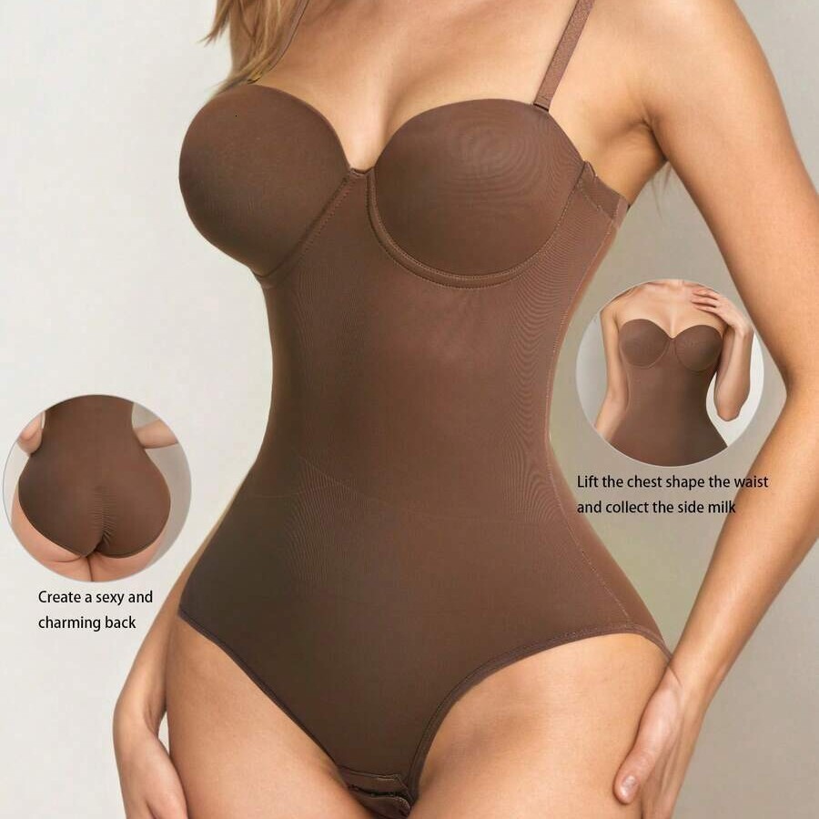 Seamless Shapewear Plus-Size Body-Shaping Shapewear With Underwire, Strapless Seamless Tummy Control Corset Dress