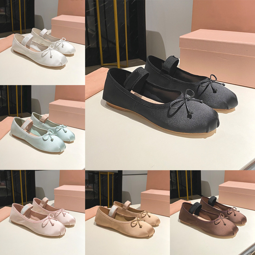 Free Shipping Women Ballet Flats Designer Dress Shoes Loafers Bow Ballerina Shoes Elastic Band Shallow Mouth Mary Janes Shoe 1062