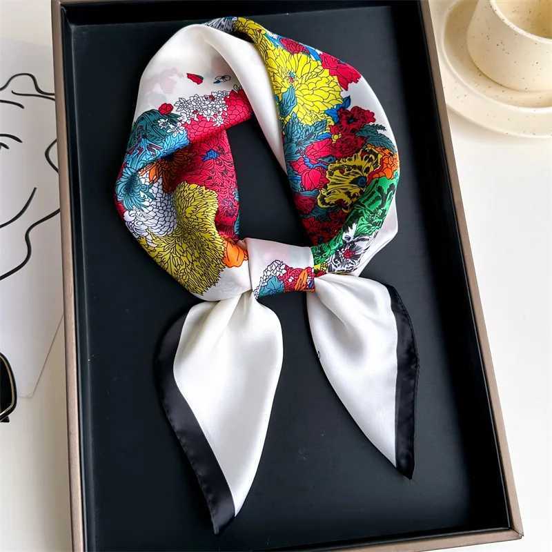 New Spring Fashion 70cm Silk Scarf Women Silk Feeling Shawl Satin Hijab Fashionable Wraps Hair Bands Ribbon Headband Bandann Z260330