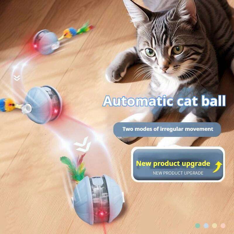 Upgraded Interactive Toys Infrared Automatic Rolling Ball Tail Rechargeable Smart Pet Toy Cat Training Imitate Mouse