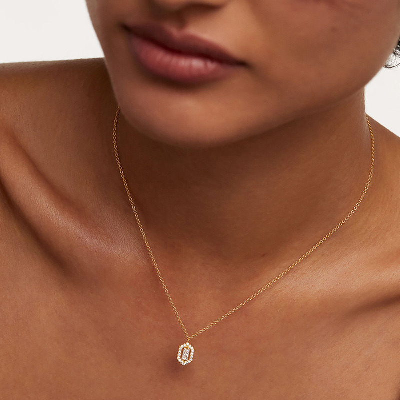 Classic Fashion Design Jewelry 925 Sterling Silver Necklace Woman Gemstone Pendant Zircon Luxurious Diamond Set Women's Collar Versatile Minimali