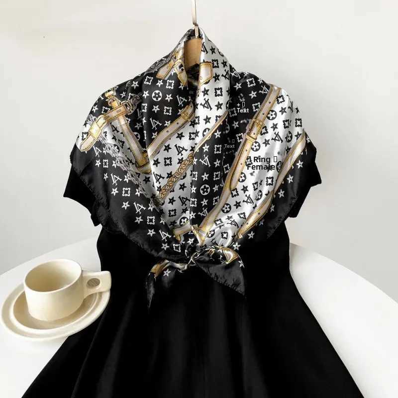 New 90cm Large Square Silk Scarf Wens scarf Printed Satin Middle East Style Fashion Accessory X260328