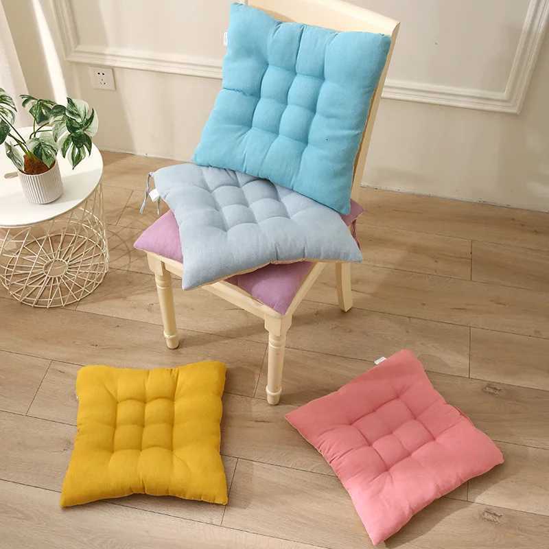 Comfortable Dining Chair Seat Cushion Solid Color Thicken Round/square Cotton-Linen Cushion for Student Office 30/40/45CM NEW H260330 - view 4