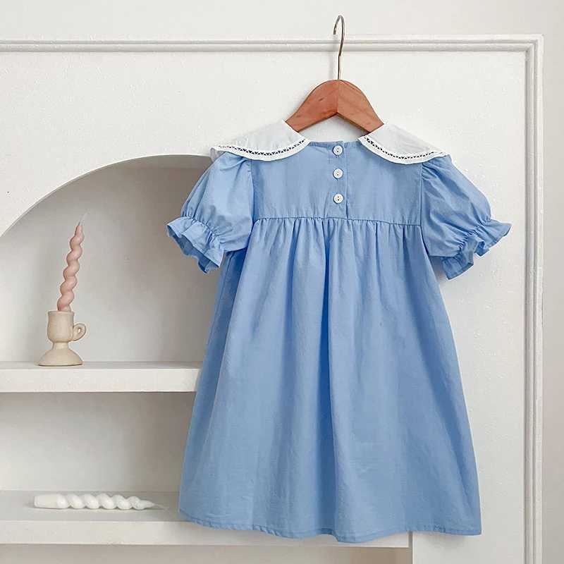 2-6Yrs Baby Girls Clothes Petal Collar Cotton New Toddler Girl Dresses Summer Baby Dress Kids Girls Casual Soft Dress PrincessT260330