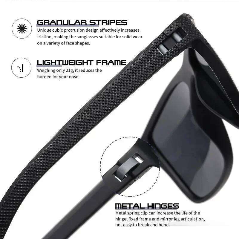 Fashion Square Polarized Sunglasses Men Women Retro Outdoor Sports Fishing Sun Glasses UV Resistant Male Goggle Shades UV400 26Y0330