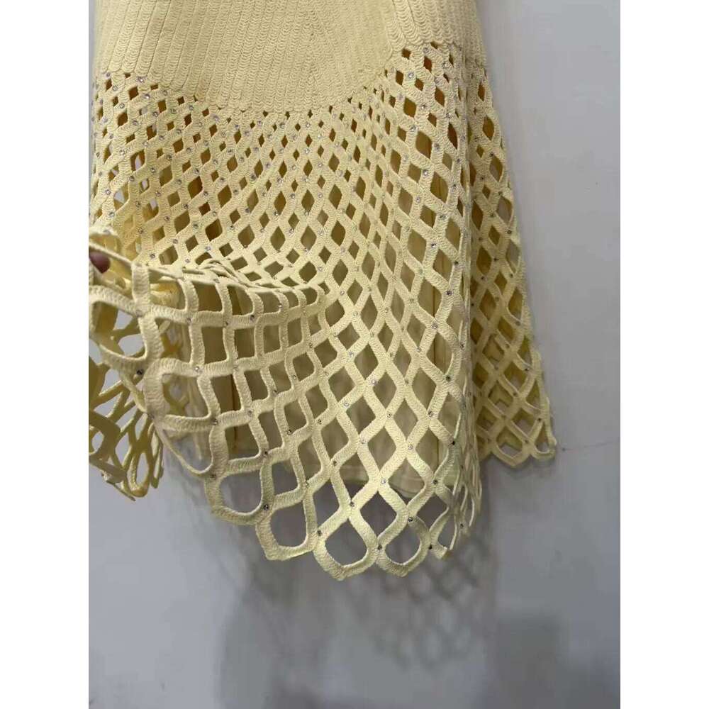 Women Lace Hollow Out Knit Short Cardigan Sweater , Sleeveless O-Neck Tank Top Or Ladies High Waist Zipper Midi Skirt Mdng260330