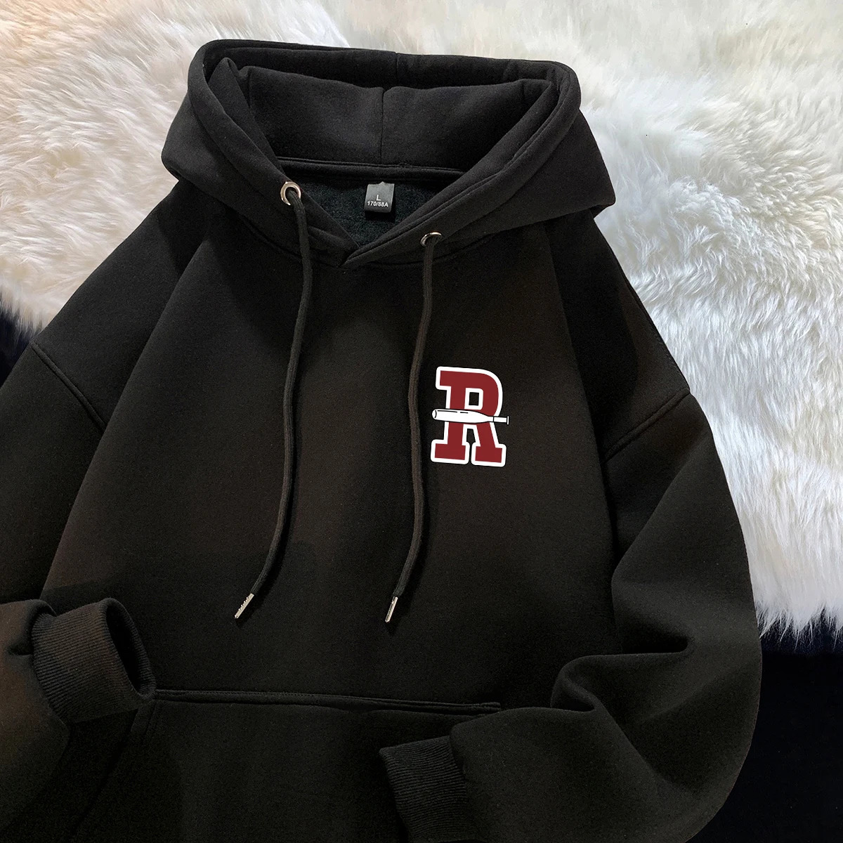 Adult Mens Autumn Hooded Sweatshirt Trendy Letter Print High-end Daily Versatile Loose Comfort Top Outdoor Warm Sportswear 260330