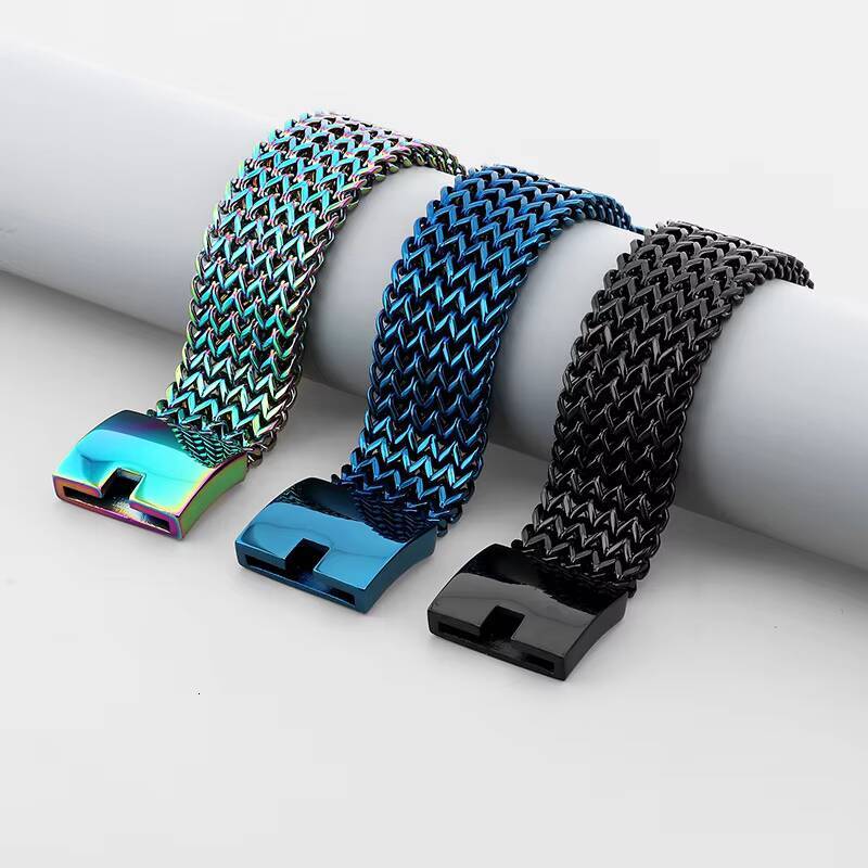 Mens Fashion Charm Bracelet High Quality Square Fish Scale Design Popular Stainless Steel Chain Wholesale Available