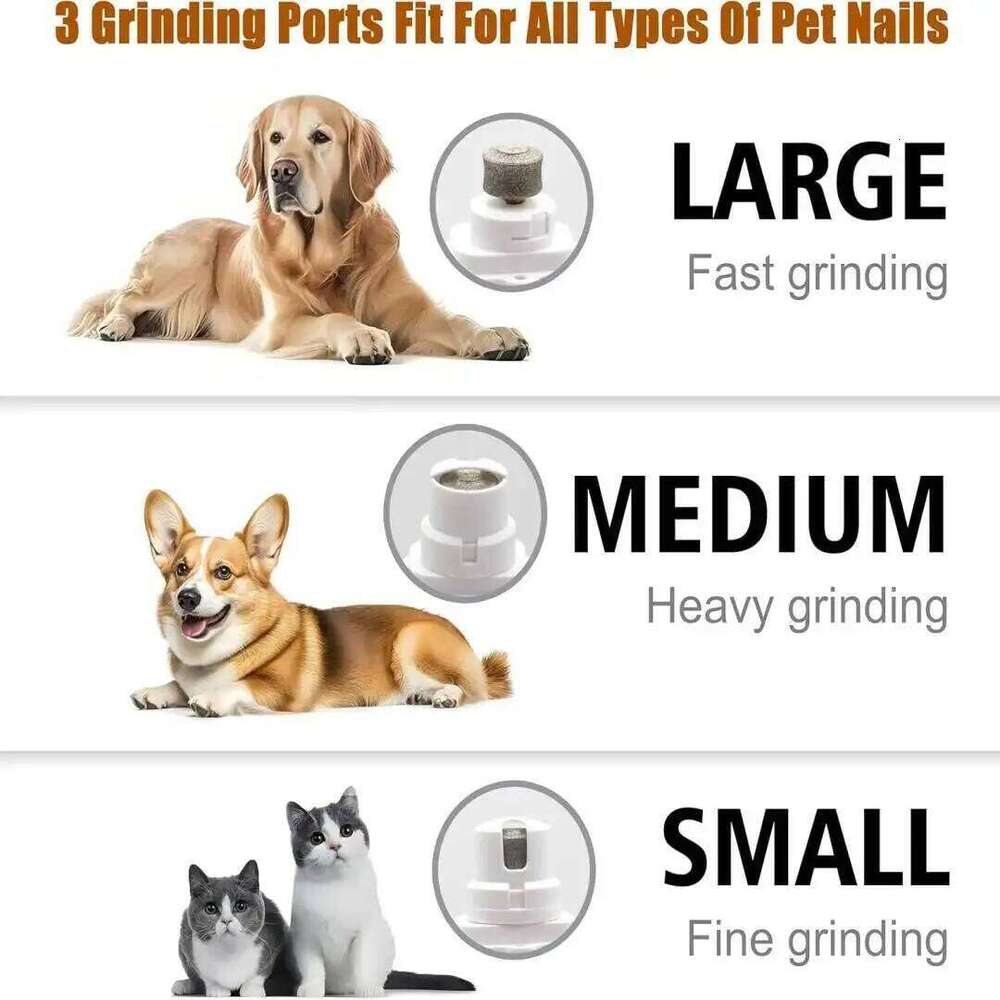 in 1 Clippers Dog Grinder for Dogs Cats Claw Trimmer with 2 LED Lights Quiet Splash Guard Pet Nail Grooming Tool