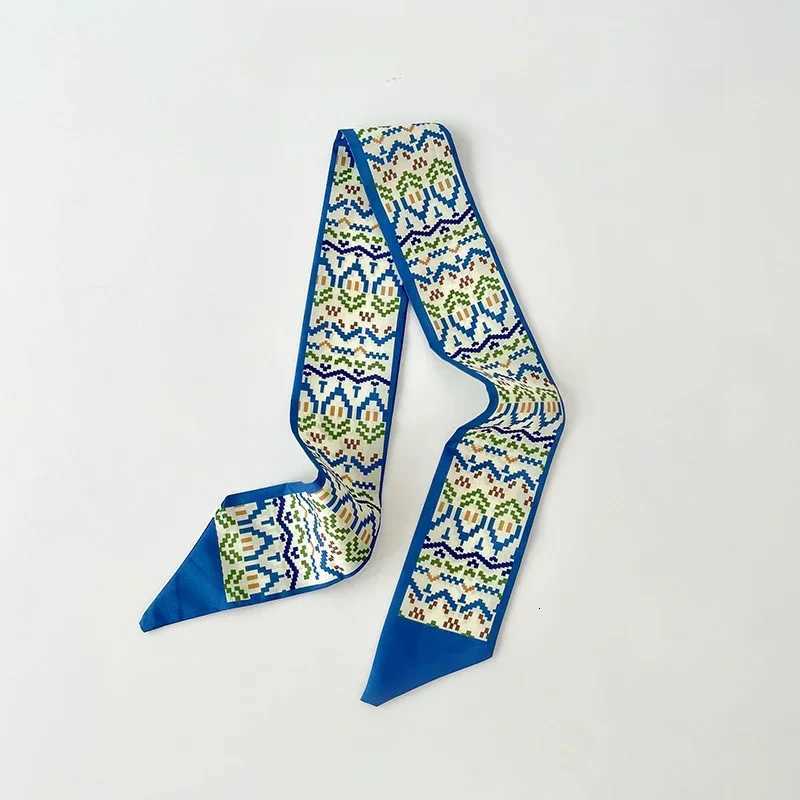 Green Long Strip Small Silk Scarf Fem Thin Strip Streamer Tied Hair Tied Bag Decorative Souvenir Ribbon Luxury X260328