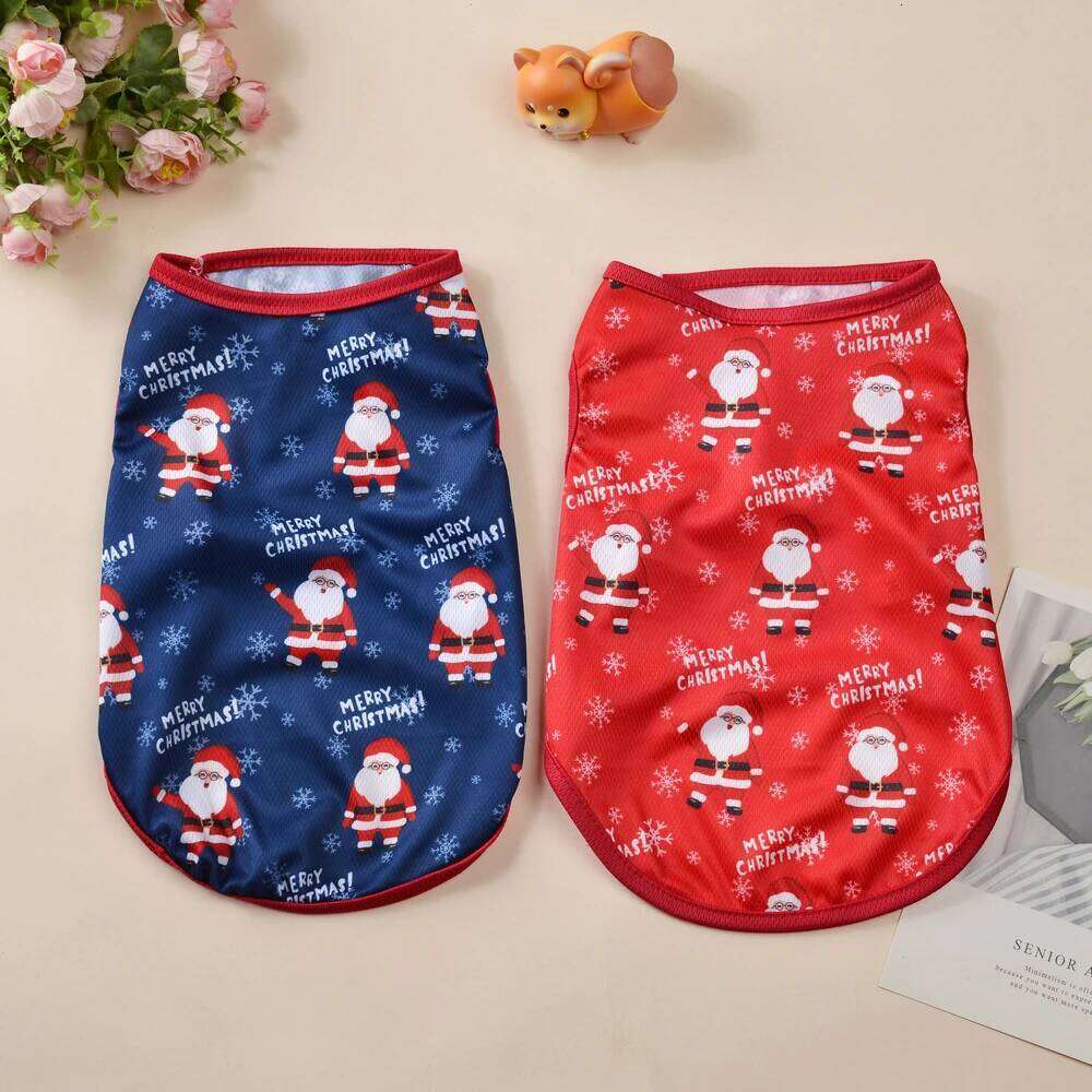 Dog Clothes Vest for Small Medium Dogs Cats Christmas Funny Party Dressed Up Print Clothing Bulldog Schnauzer Pug Pet Outfits