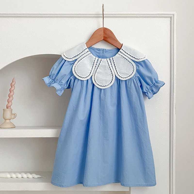 2-6Yrs Baby Girls Clothes Petal Collar Cotton New Toddler Girl Dresses Summer Baby Dress Kids Girls Casual Soft Dress PrincessT260330