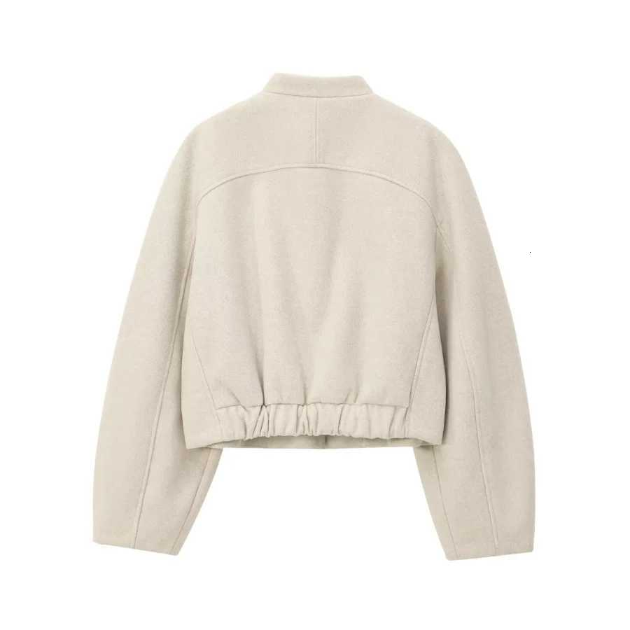 Short bomber jacket with patch pockets ETJ 2025 - New Product - 3D Cut and Loose Fit Long Sleeve Short Coat for WomenT260328