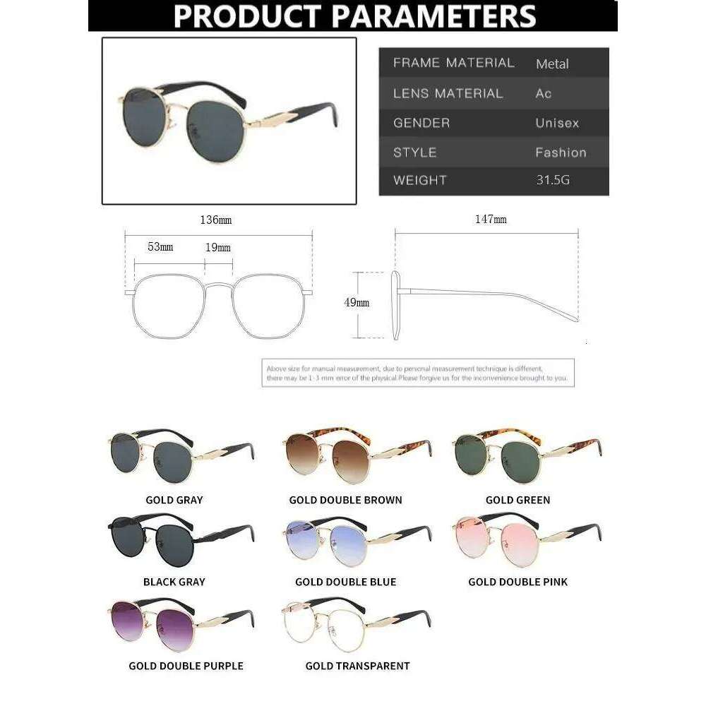 Vintage Round Metal Sunglasses Women New Fashion Retro Sun Glasses Female Brand Designer Ins Trendy Eyewear Male UV400 26Y0330
