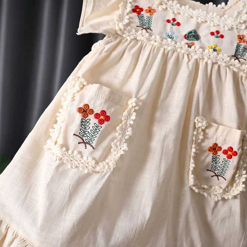 New Summer Children Dresses Ruffled Floral Print Splice Dresses for Girls Flower Print Toddler Girl Dresses 0-6Y Kids ClothesT260330