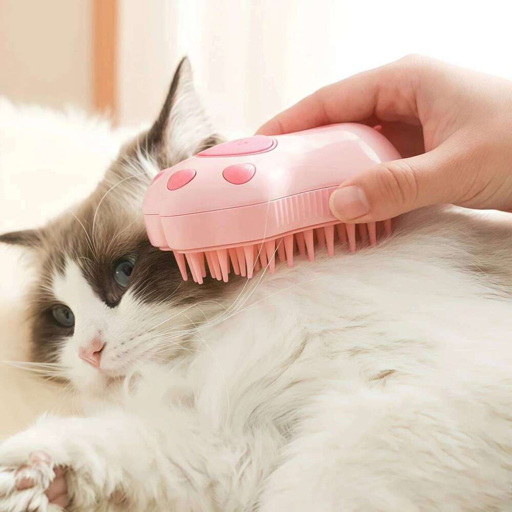 Cat Dog Steamy Steam Brush Sprayer for Pet Grooming Tool Shedding 3 in 1 Electric Sprays Massage Combs