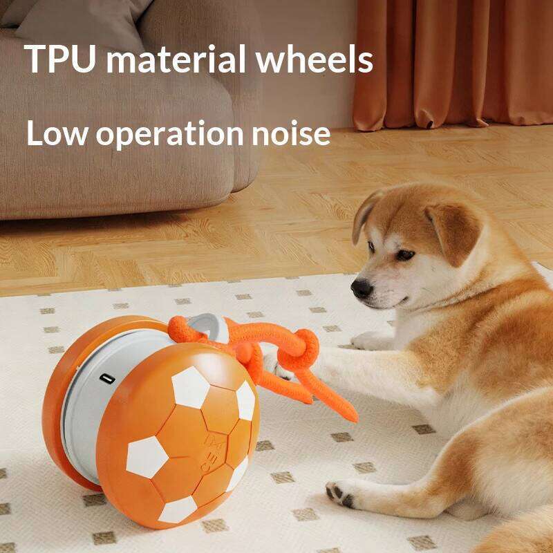 Smart Interactive Football Rolling Ball With Motion Activated Automatic Moving Dog Toy Balls Puppy Chew Toys Knot Rope