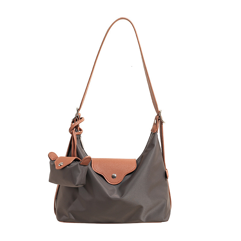 Free Shipping High Value Hobo Bag for Women Nylon Shoulder Bag with Leather Trim Mini Pouch