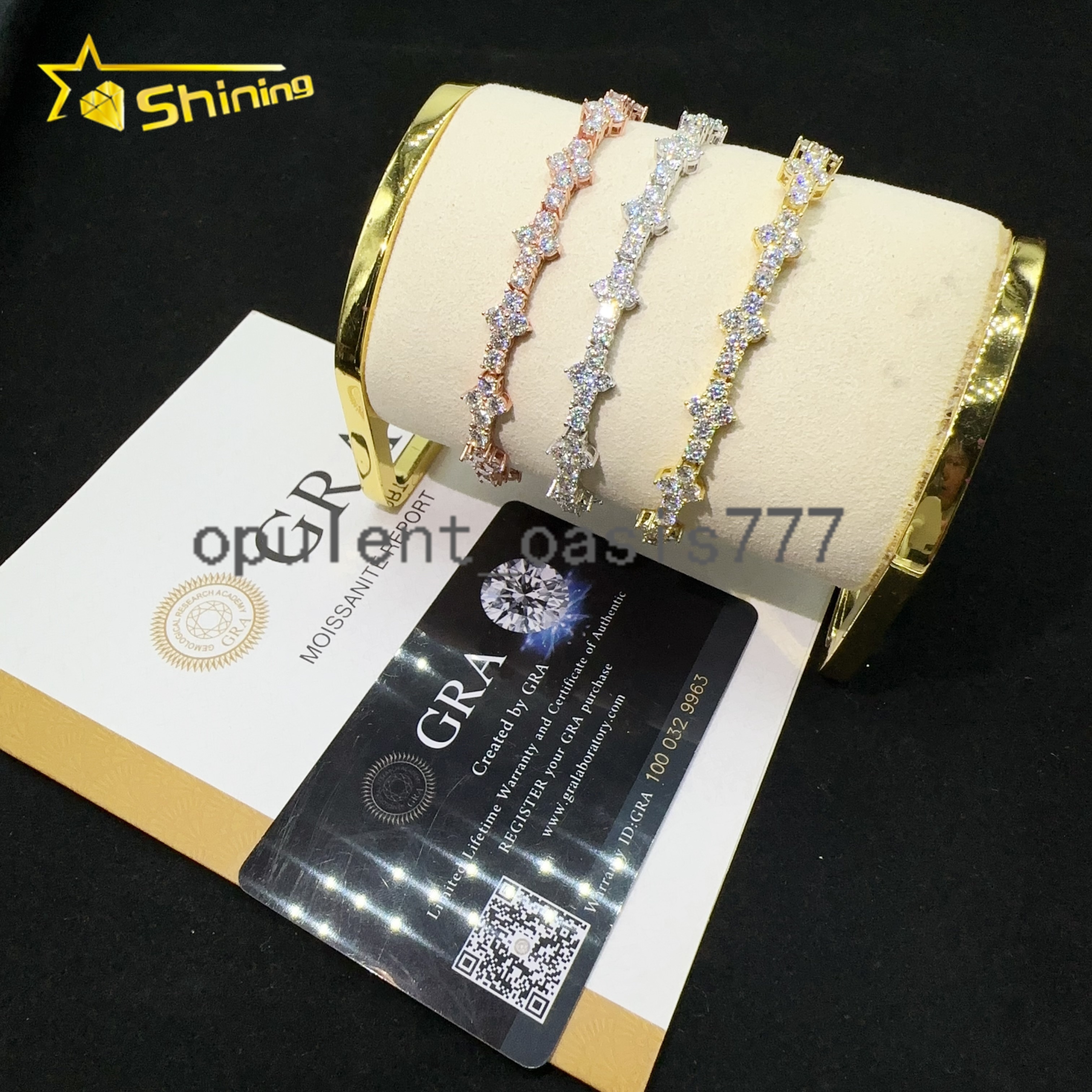 3mm Cross Bracelet Silver 925 Vvs Moissanite Hip Hop Iced Out Lab Diamond Fine Jewelry Tennis Chain Bracelet