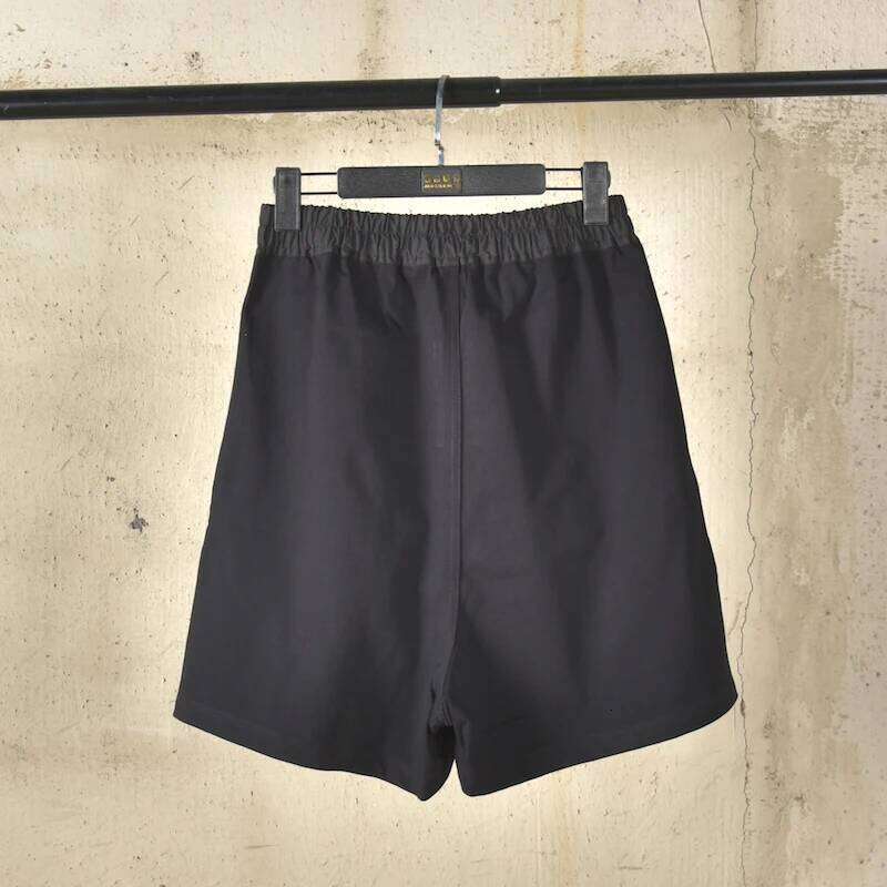 Cotton Knitted RO Dark High Street Split Men's Elastic Waist Summer Fashion Casual Loose Shorts