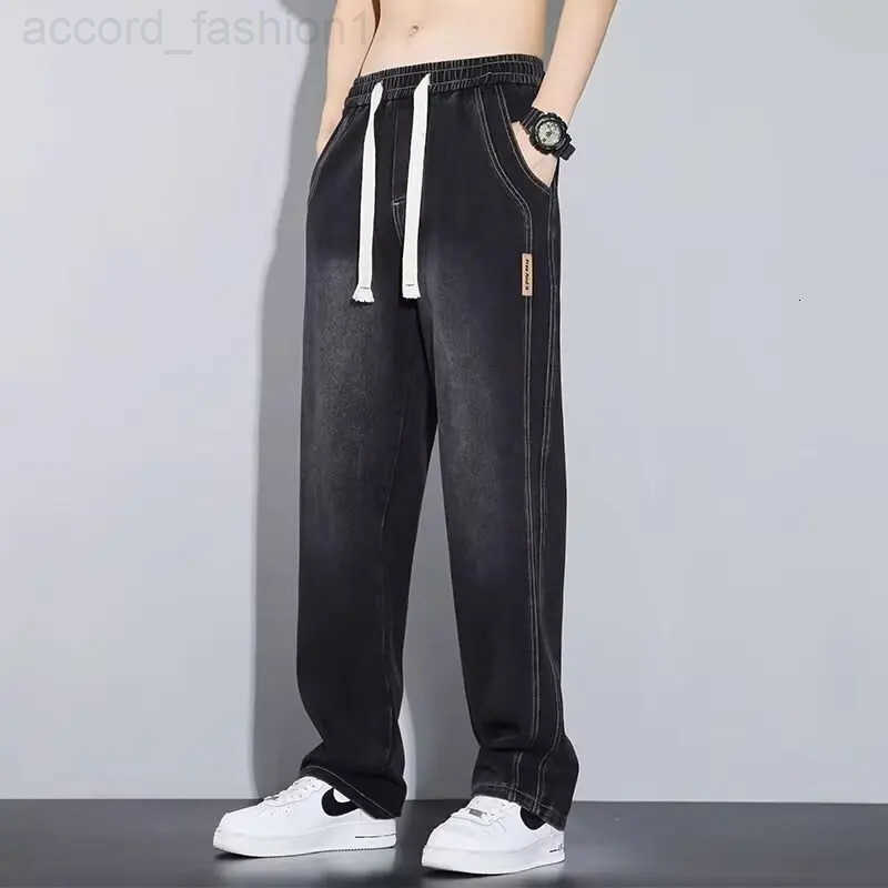 American retro autumn and winter loose straight leg jeans mens trendy brand plus size high street wide leg versatile casual lon H260330