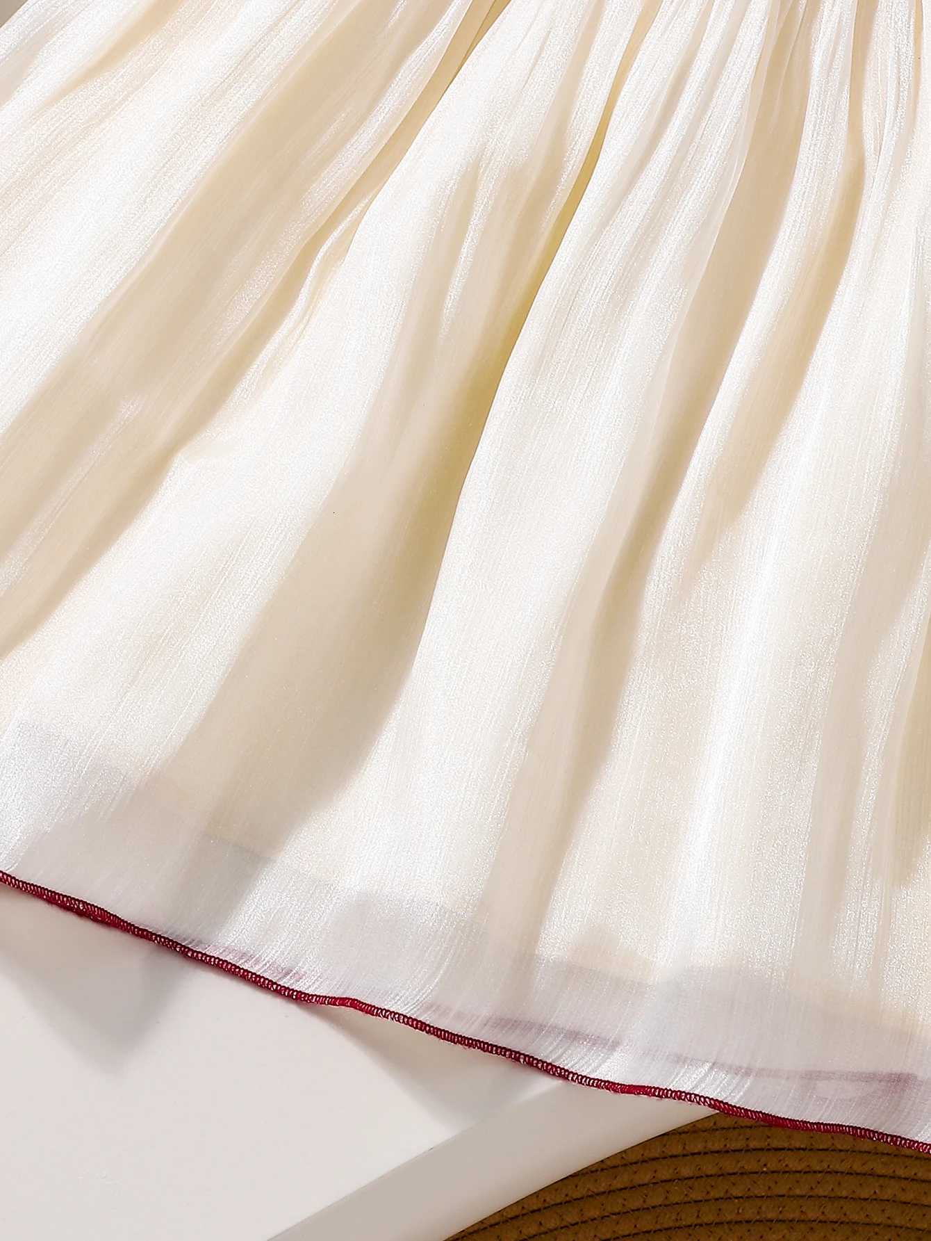 Summer New Arrival Girls Red And White Color Block Princess Dress with Large BowtieT260330