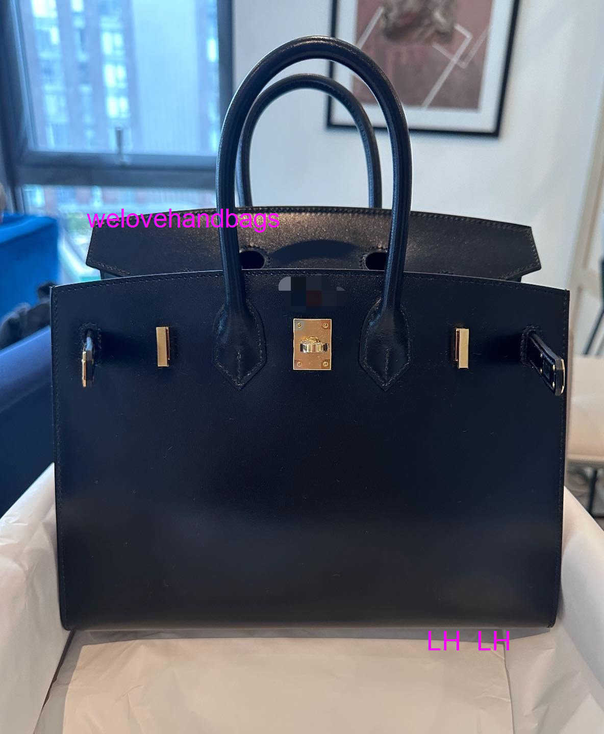 Fashion Bag Designer handbag Box leather black gold buckle with dust bag Handly26