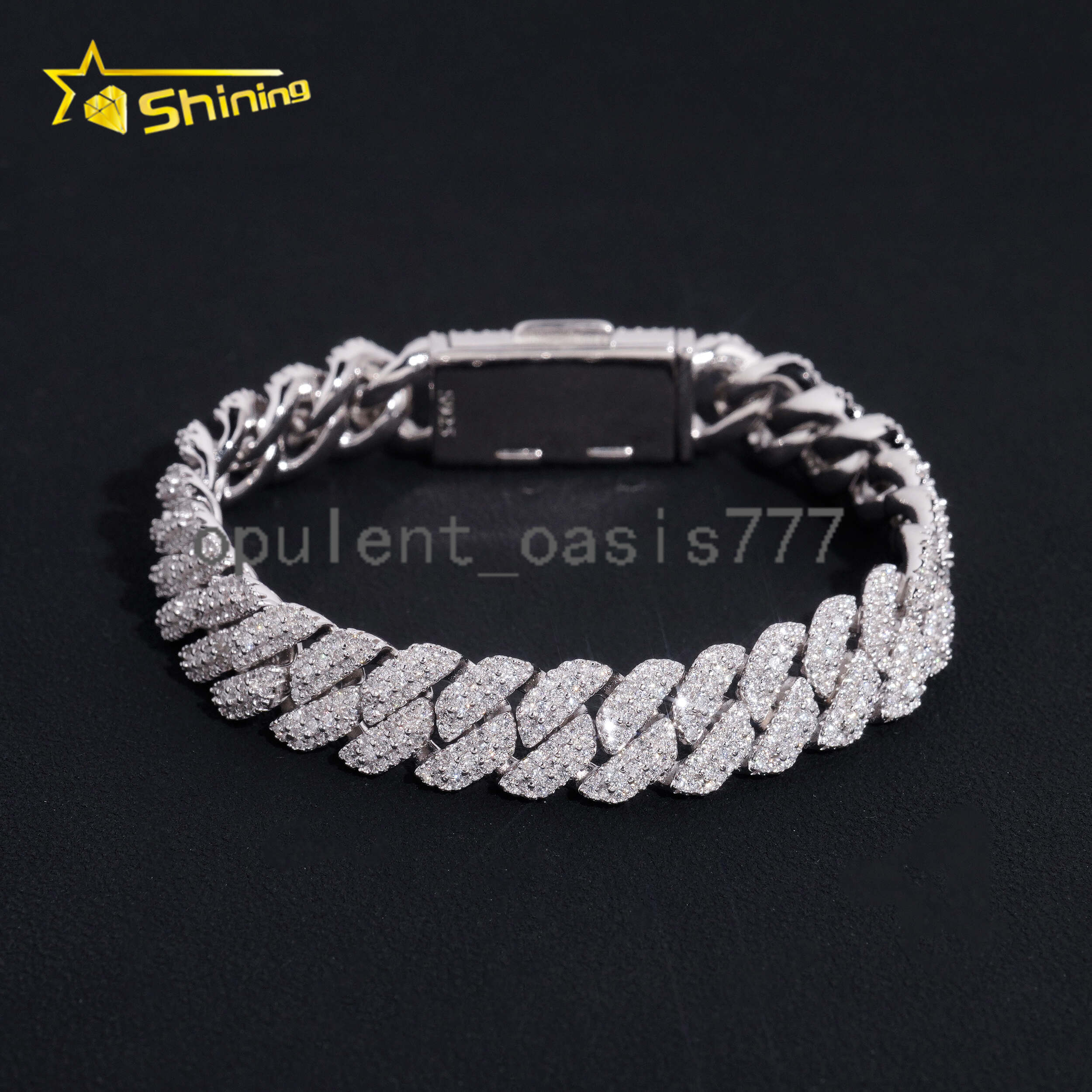 Hip Hop Jewelry Wholesale Price 10mm Moissanite Diamond Cuban Link Bracelet Custom Silver Bracelet 925 Sterling for Men