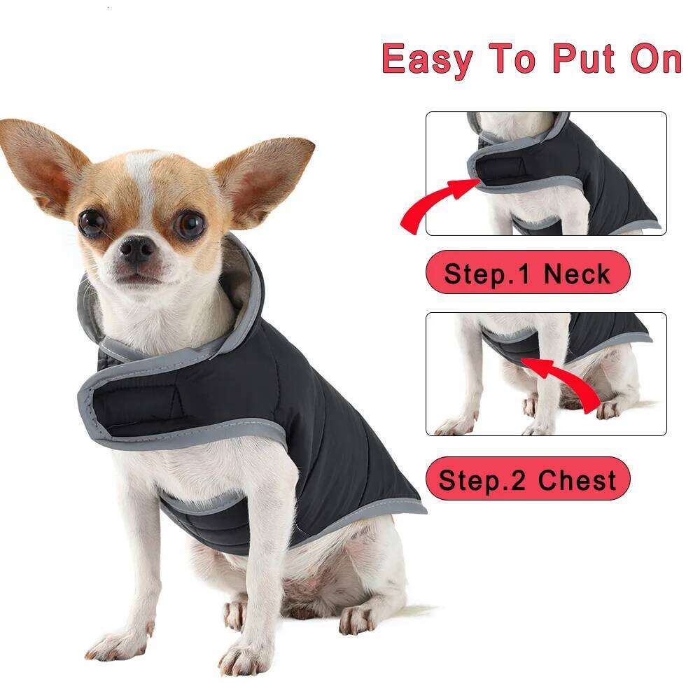 Winter Pet Clothes For Small Medium Dogs Cat Reflective Dog Jacket Coat Warm Fleece Puppy Clothing Chihuahua Bulldog Outfits