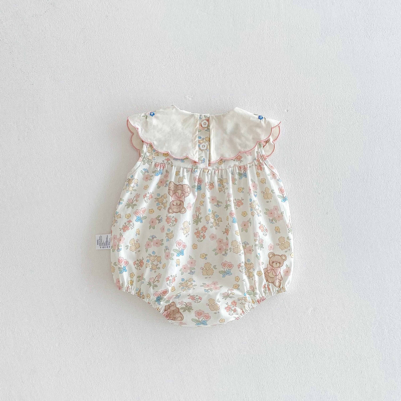 Newborn summer Korean version baby girl jumpsuit new crawling clothes thin baby clothes