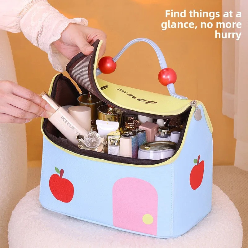Large Capacity Travel Pouch Cute Dopamine House Makeup Bag Fashionable Cosmetic Storage Organizer 260317