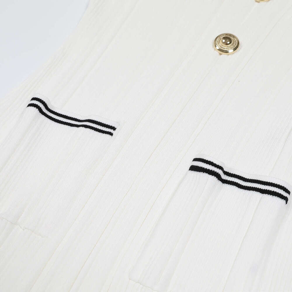 Spring and summer new designer r27 European and American high-quality knitted lapel slim fit women's short r27 sleeved dress 2026