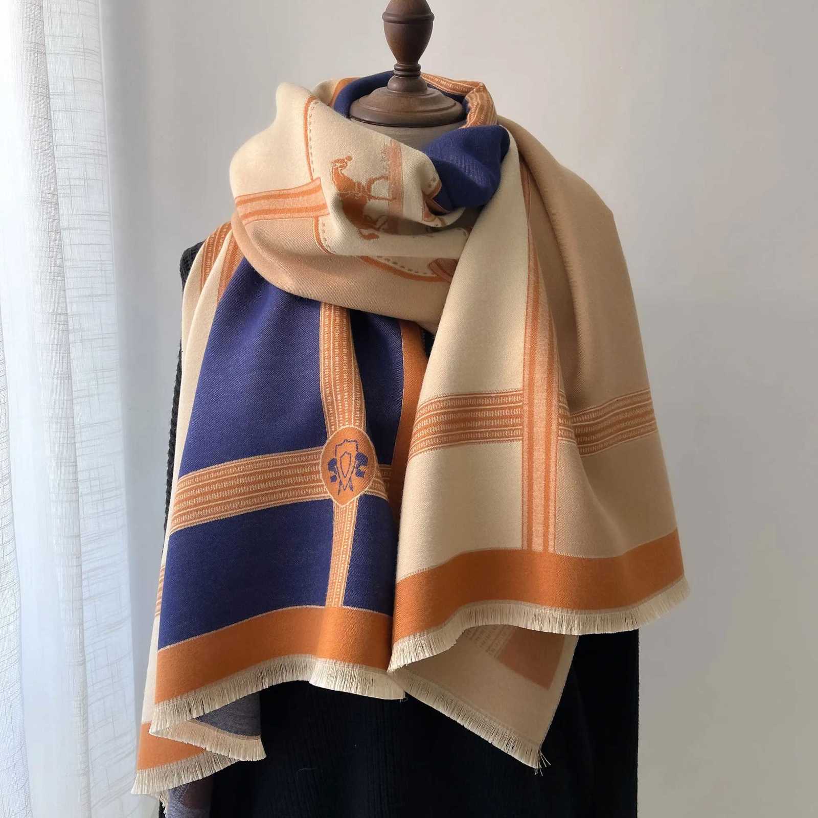 Winter Cashmere Scarf Wen Luxury Print Fem Shawl Wrap Scarves Lady Thick Warm Blanket Gift Echarpe Pashmina X260328