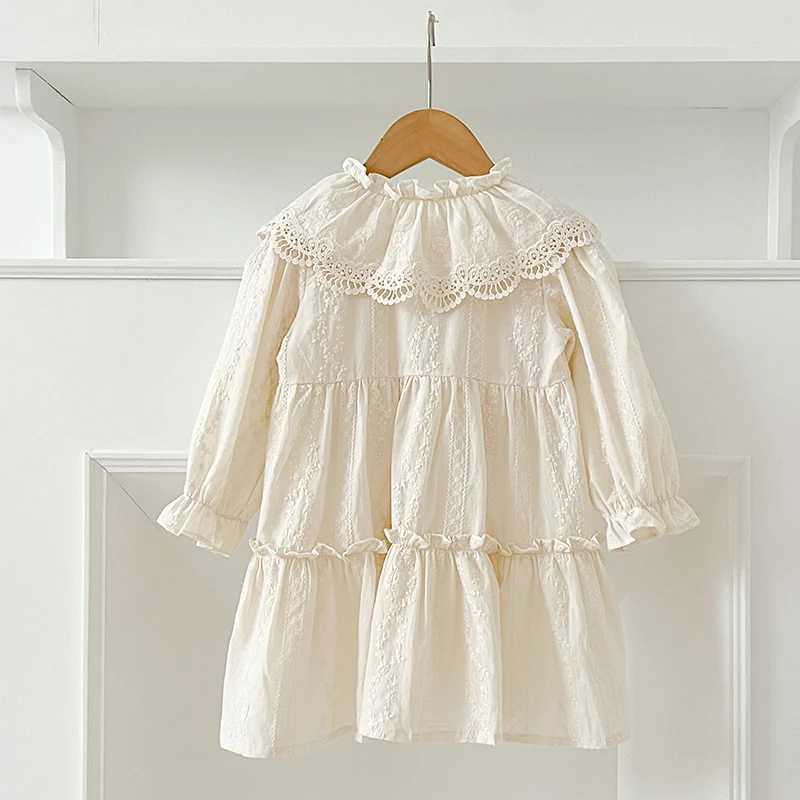 New Baby Girls Dress Girls Sweet Girl Dress Ruffle Trim Party Princess Dress Lace Collar Going Out Casual Dresses Little ClothesT260330