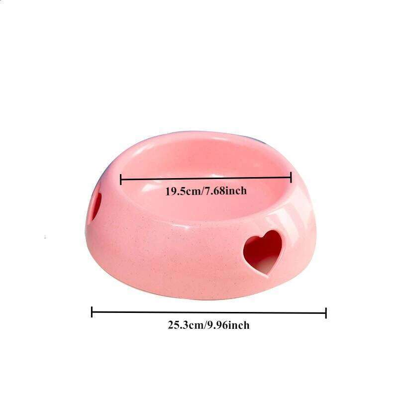 Large-sized Heart-shaped Hollow Plastic Dog Cat Feeding and Watering Single High-quality Pet Bowl 26W0330