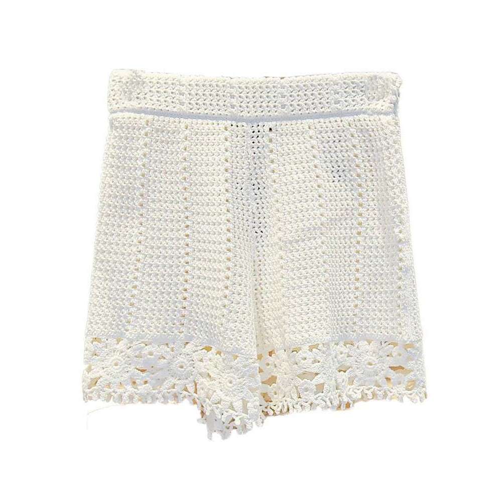 2026 new designer sleeveless round neck white top+lace shorts S18 elegant slim fit women