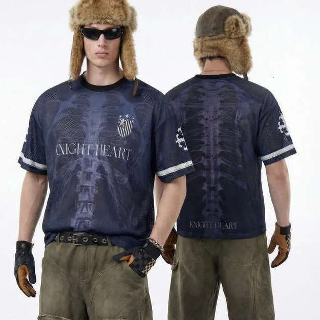 Men's Clothing | X-Ray Skeleton Digital Jersey 26 Spring/Summer New Street Style Breathable Dark Print Short-Sleeve T-Shirt Luanyun