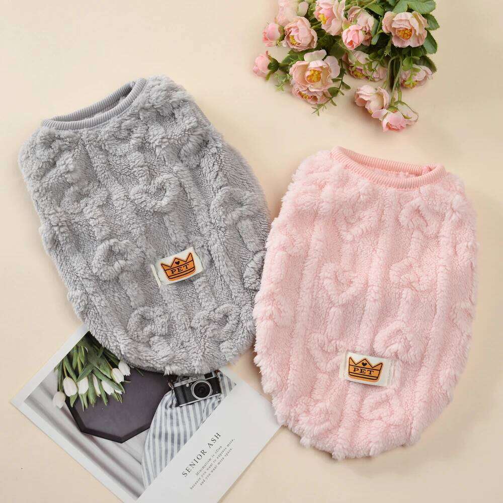 XS-XL Pet Clothes Autumn Winter Soft Cozy Dog Jacket Vest For Small Medium Dogs Cats Chihuahua French Bulldog Pug Costumes
