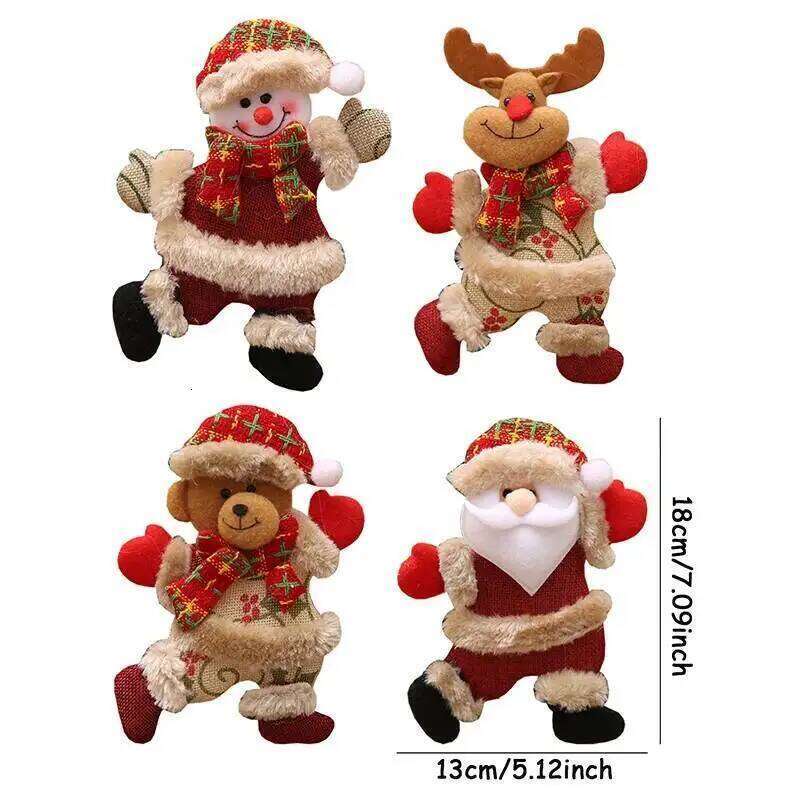 Christmas Plush Doll Ornaments Santa Claus Snowman Tree DIY Decoration Prop For Xmas New Year Home Party Kids Gifts