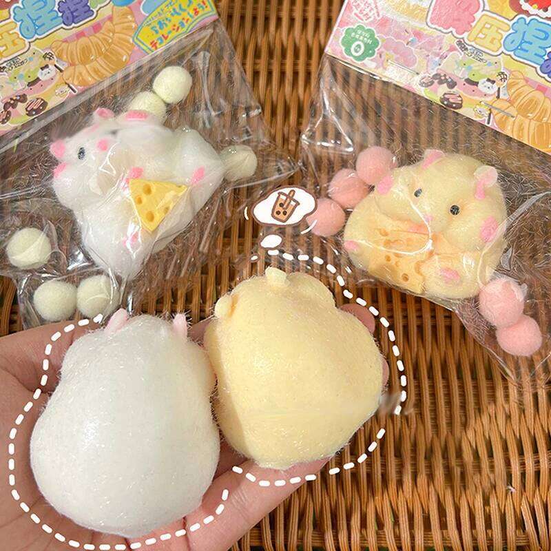 New Cartoon Hamster Pinch Squishy Hand Relax Toy Decompression Squeeze Fidget Sensory Toys For Kids Adults Gift