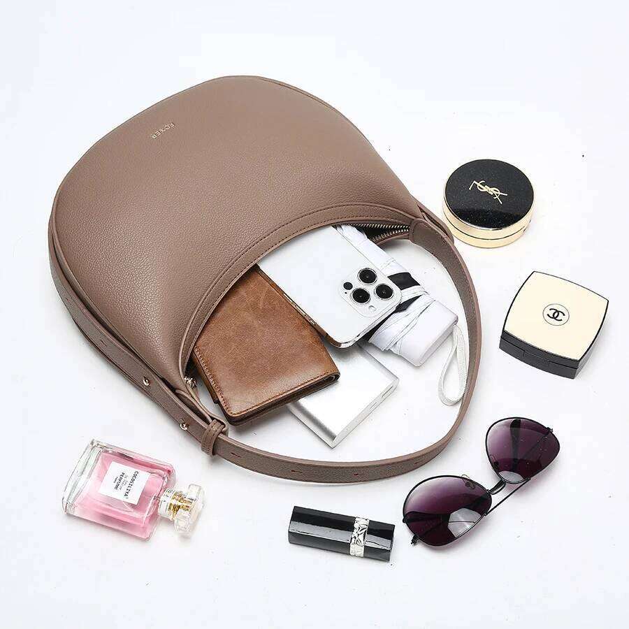 FOXER Women Fashion Small Shoulder Lady Crossbody Handbag Half Moon Underarm Bag With Perfect Gift For Wife