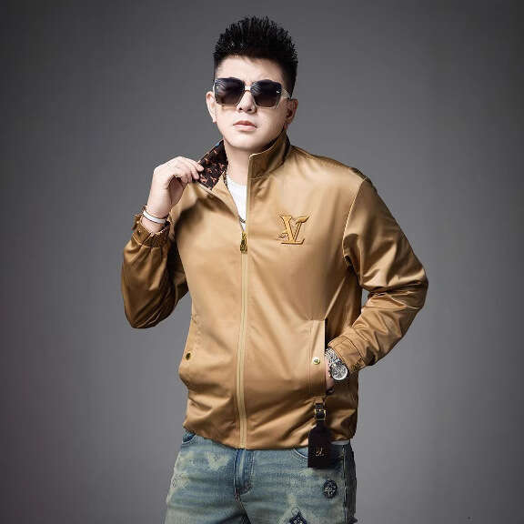 Men's Clothing 2026 New Spring Trend Jacket Casual Embroidered Coat Stand Collar Top