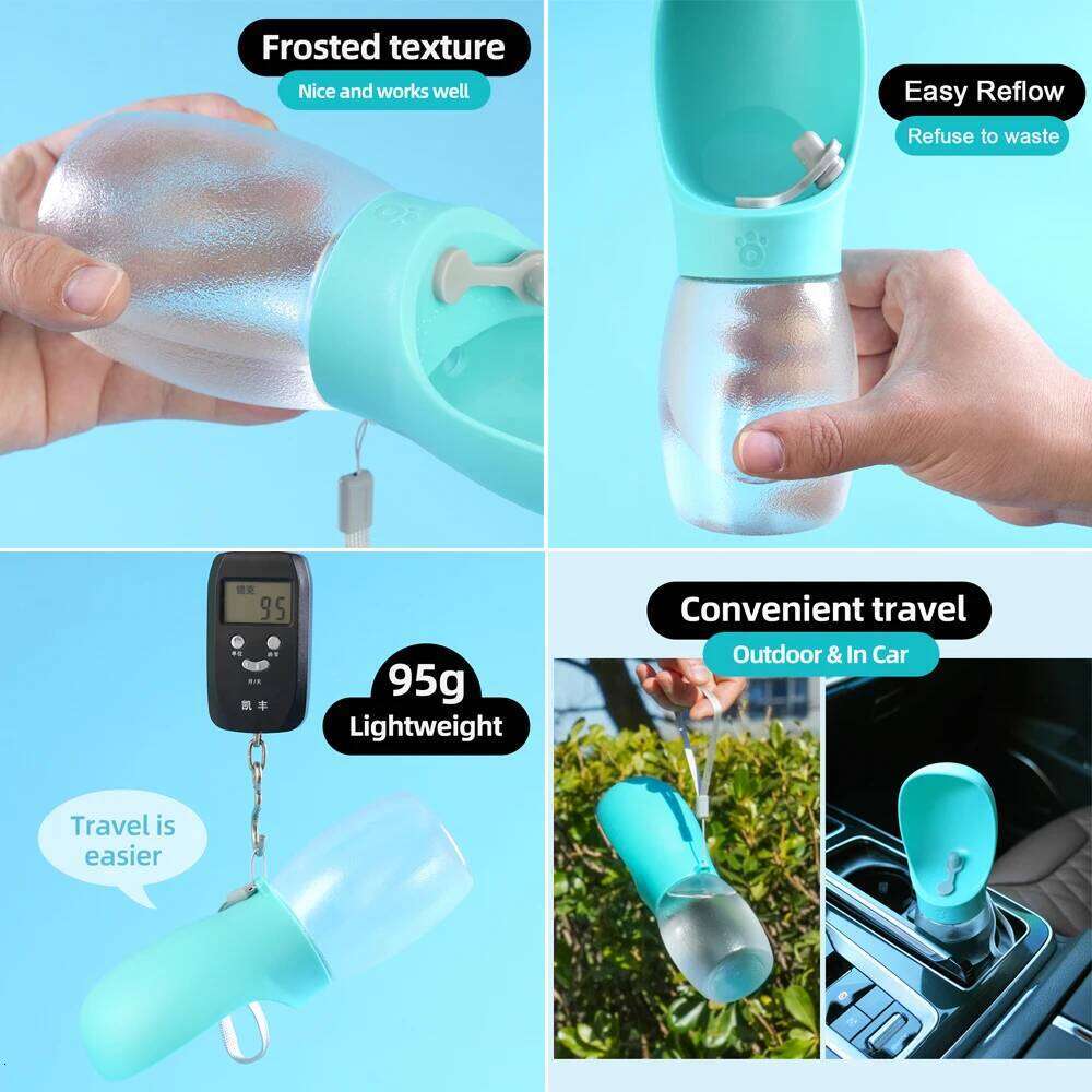 300ml Pet Dog Water Bottle For Small Large Dogs Cat Hiking Portable Outdoor Leakproof Drinking Bowls Chihuahua Bulldog Supplies