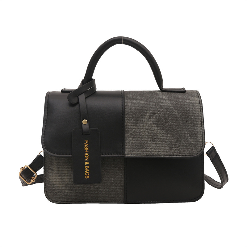 Free Shipping High Value Cross-border niche color-blocked handbag for women, 2026 new model, high-end fashion commuter shoulder and crossbody small sq