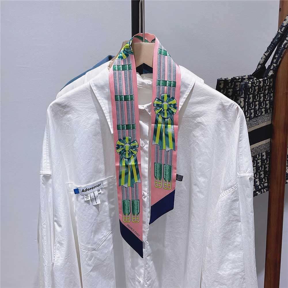 Fashion Wen Scarf 2024 Brand Design Silk Scarf Fashion Horse Rope Print band Skinny Bag Hair Scarves Neckerchief X260328