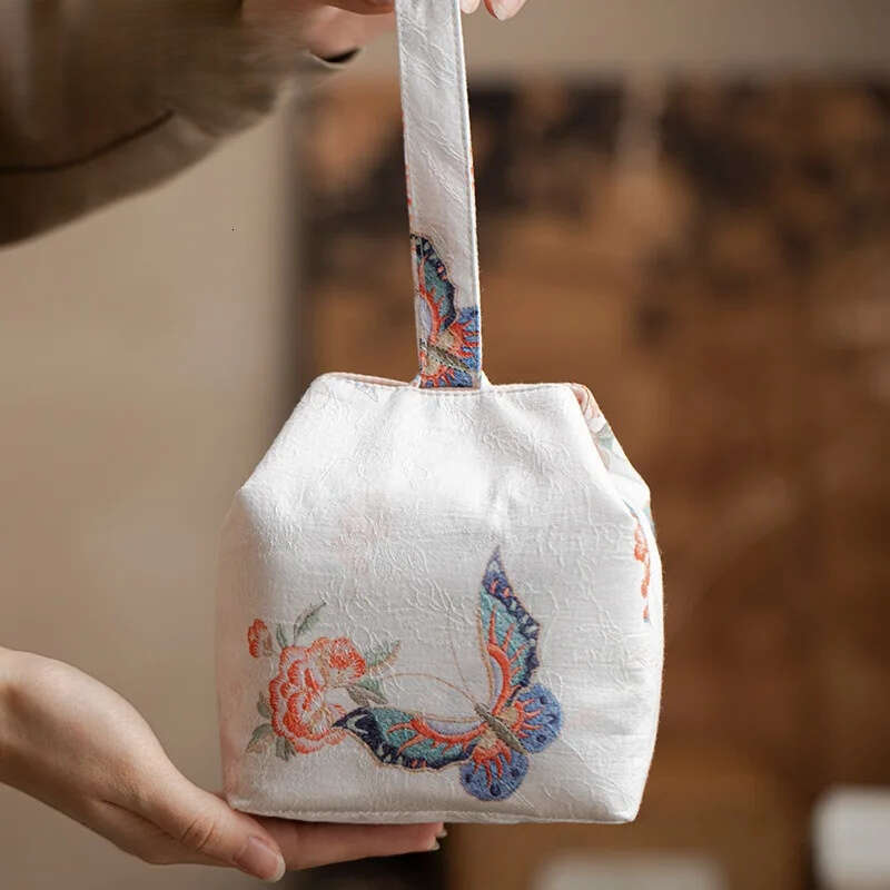 Chinese Embroidery Brocade Fabric Cozies Antique Storage Kettle Cozy For Teapot Hand Travel Tea Set Bag Teaware Supplies Craft