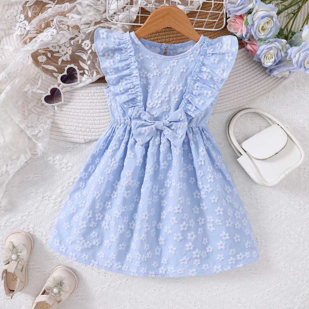 Girls Spring/Summer 3D Jacquard Bow DressT260330